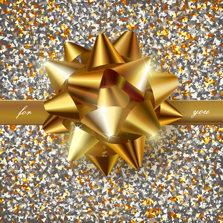 golden and sparkling beautiful decorative design element on shiny festive backgroundのイラスト素材