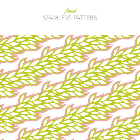 spring leaves forming ribbons - stylized seamless patternのイラスト素材