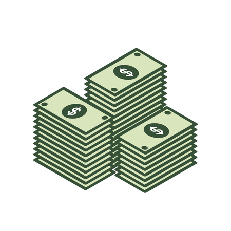 money in stacksのイラスト素材