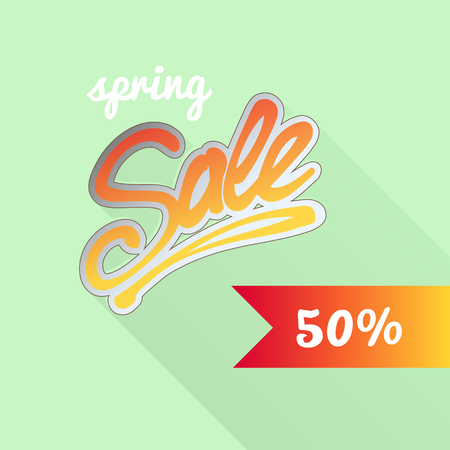 50% sale sticker label.のイラスト素材