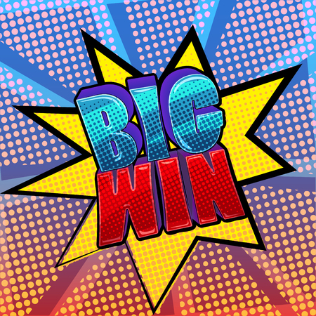 Big win pop art sign vector illustration.のイラスト素材