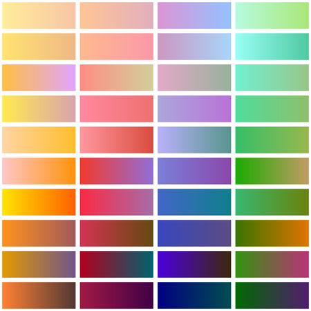 Set of gradient swatches in glossy panels.のイラスト素材
