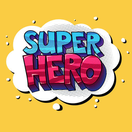 Super Hero letteringのイラスト素材