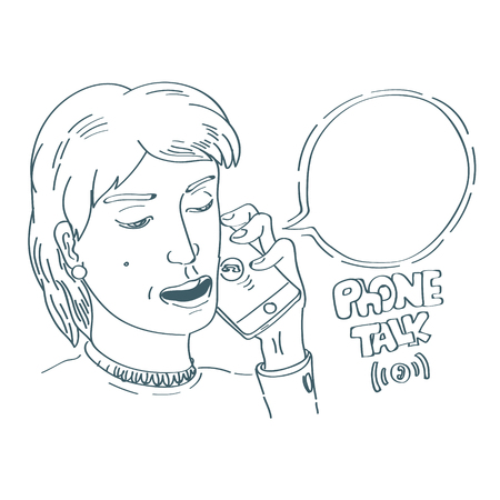 Person talking on phone vector illustrationのイラスト素材