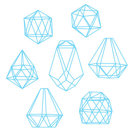 Crystal in different shapes and sizes.のイラスト素材