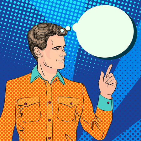 A handsome man thinkingのイラスト素材