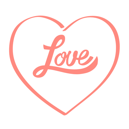 nice greeting card for Valentine's day with lettering and heart silhouetteのイラスト素材