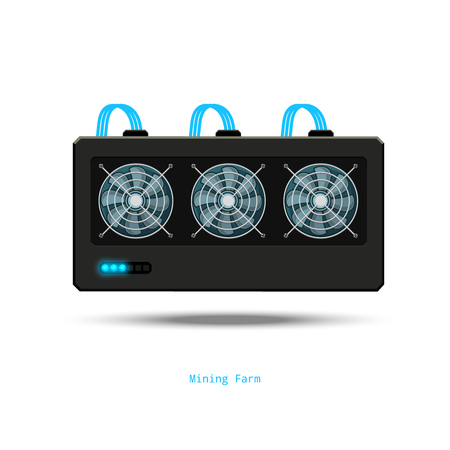 stylized flat design mining farm module sign or iconのイラスト素材