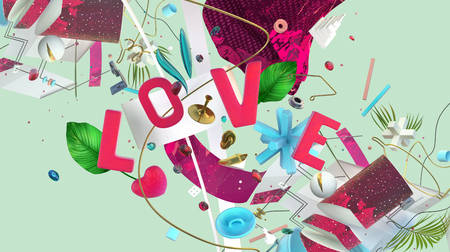 love word compositionの写真素材