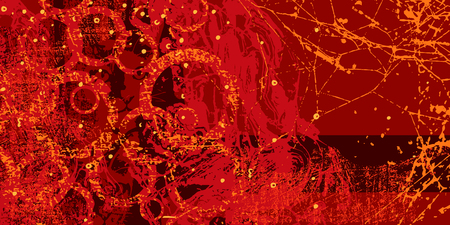 red artistic neo-grunge style abstract backgrounds, made with hand drawn textures and brushesのイラスト素材
