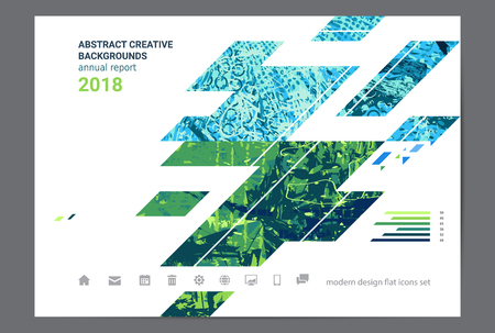 Stylish modern design graphic template, business composition with diagonal shapes and inforgaphics elementsのイラスト素材