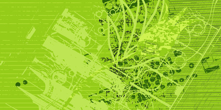 yellow and green artistic neo-grunge style abstract background, made with hand drawn textures and brushesのイラスト素材