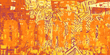 Neon orange artistic grunge style abstract background.のイラスト素材