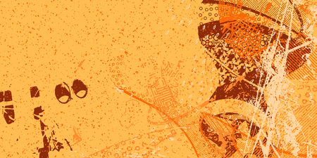 orange artistic neo-grunge style abstract backgrounds, made with hand drawn textures and brushesのイラスト素材