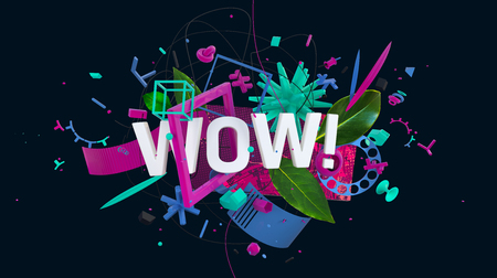 Colorful WOW cardの写真素材