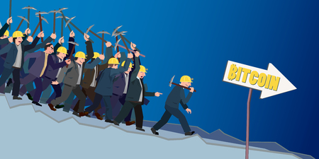 conceptual business illustration bitcoinsのイラスト素材