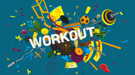 Workout colorful conceptの写真素材
