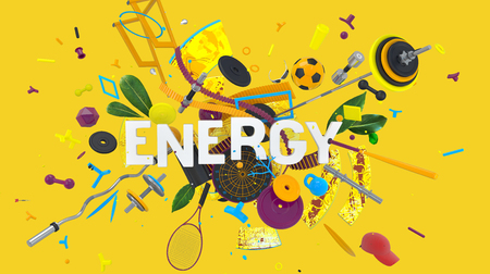 Energy colorful cardの写真素材