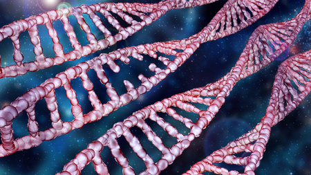 Spectacular background with DNA molecules in abstract spaceの写真素材