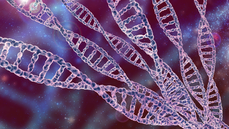 Spectacular background with DNA molecules in abstract spaceの写真素材