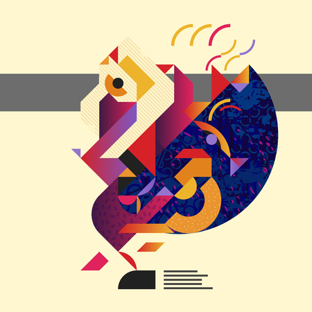 Business template or cover image with place for text and modern style abstract trendy characterのイラスト素材