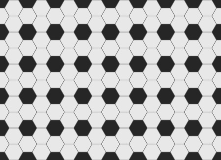 Seamless loopable texture of a soccer ball surface, black and white hexagons as a geometric...