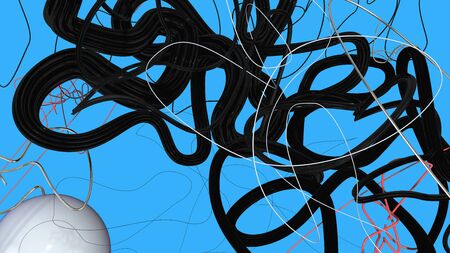 abstract trendy background with stylish 3D doodlesの写真素材