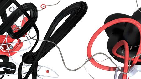 abstract trendy background with stylish 3D doodlesの写真素材