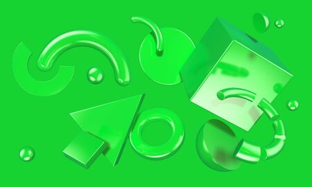Abstract digital composition with strange shapes and objectsの写真素材