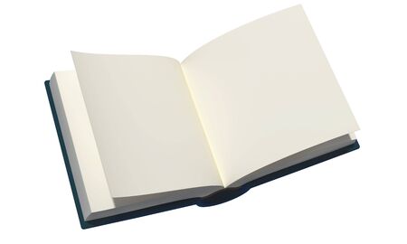 Open book with blank white pages isolated on whiteの写真素材
