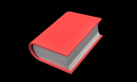 single book cosed in hard cover isolated on blackの写真素材