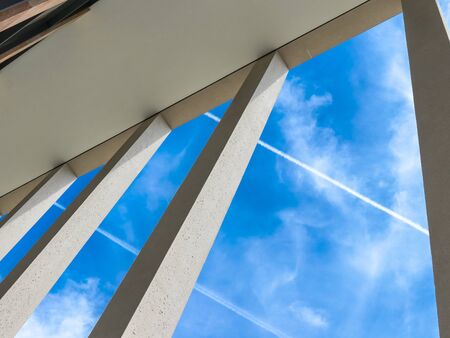 architectural composition with columns and blue sky