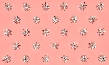 Abstract decorative background with glossy metal starsの写真素材