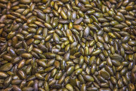 Pumpkin seeds healthy food natural texture close-upの写真素材