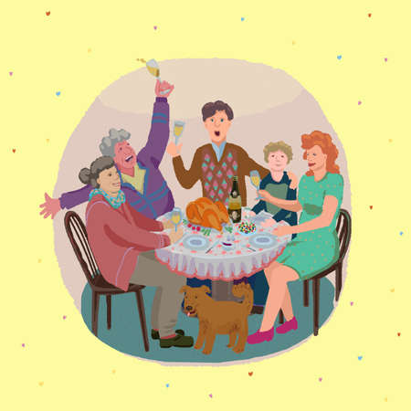 Happy New Year and Merry Christmas conceptual greeting cardのイラスト素材