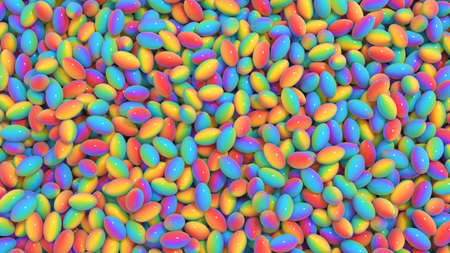 Abstract colorful background with thousands of magic candiesの写真素材