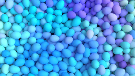 Easter background with heap of bright blue eggsの写真素材