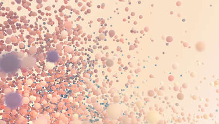 shiny light space with tiny soft spheres digital background