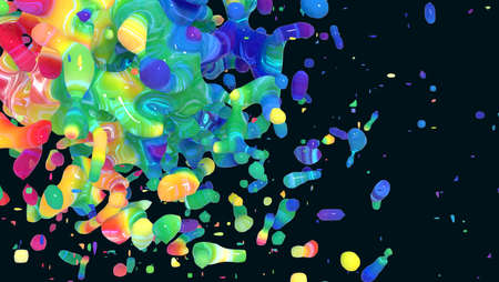 festive background with massive splash of multicolored liquidの写真素材