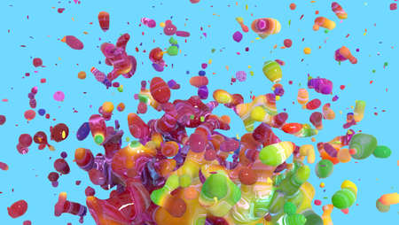 festive background with massive splash of multicolored paintの写真素材