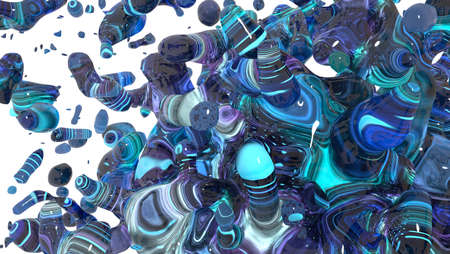 abstract creative composition with liquid glass against whiteの写真素材