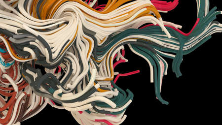 Abstract multicolored background with bent plastic wiresの写真素材