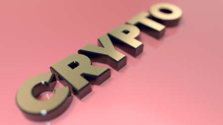 Cryptocurrency stylized word close up view minimalists business backgroundの写真素材