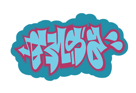 red and blue isolated graffiti abstract inscription の写真素材