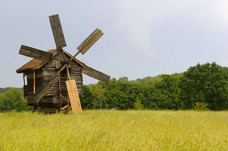 the windmill in Pirigovo - outdoor museum of folk architecture in Ukraine