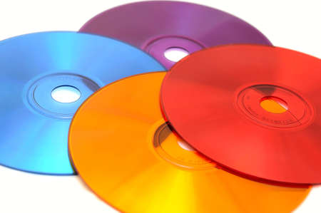 CD's on the white background