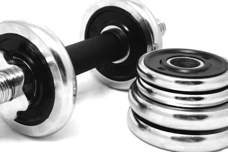 dumbbell on whiteの写真素材