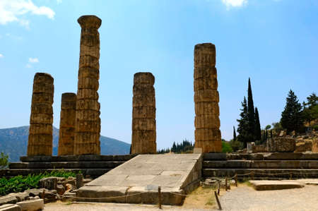 the Temple of Apollo in Delphi, Greeceの写真素材