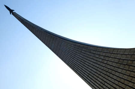 Space museum monument in Moscow, Russiaの写真素材