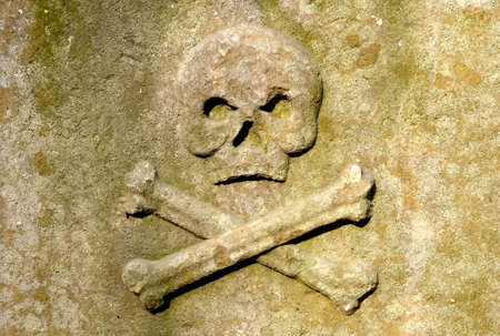 Skull and Crossbones on the wallの写真素材